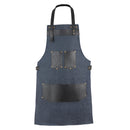 Top Grain Leather and Denim Navy Blue Apron Butcher Apron - Cook Apron - BBQ Apron - Cooking Apron - Blacksmith Apron - Woodwork Apron - Christmas