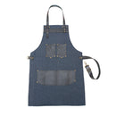 Top Grain Leather and Denim Navy Blue Apron Butcher Apron - Cook Apron - BBQ Apron - Cooking Apron - Blacksmith Apron - Woodwork Apron - Christmas