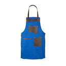 Top Grain Brown Leather and Royal Blue Canvas Apron Butcher Apron - BBQ Apron - Chef Apron - Blacksmith Apron - Woodwork Apron - Christmas