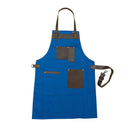 Top Grain Brown Leather and Royal Blue Canvas Apron Butcher Apron - BBQ Apron - Chef Apron - Blacksmith Apron - Woodwork Apron - Christmas