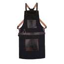 Top Grain Brown Leather and Black Canvas Crossbody Apron Butcher Apron - BBQ Apron - Cooking Apron - Blacksmith Apron - Woodwork Apron - Christmas